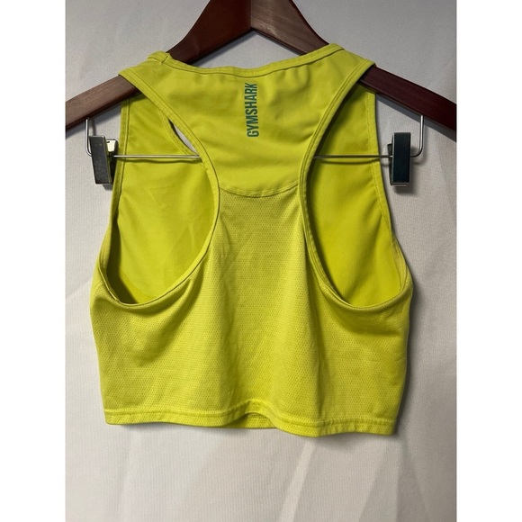 Gymshark Yellow Crop Tank Top Fitted Style - Picture 3 of 3